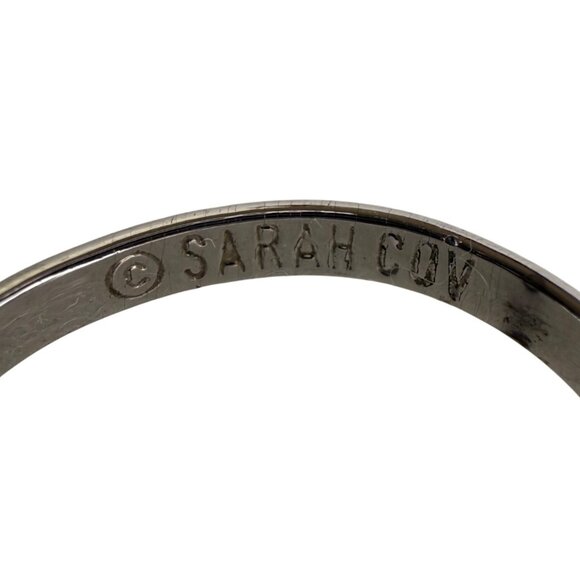 Sarah Coventry Red Oval Stone Silver Tone Ring Mid-Century Jewelry Size 5 - Picture 4 of 5